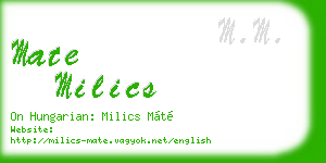 mate milics business card